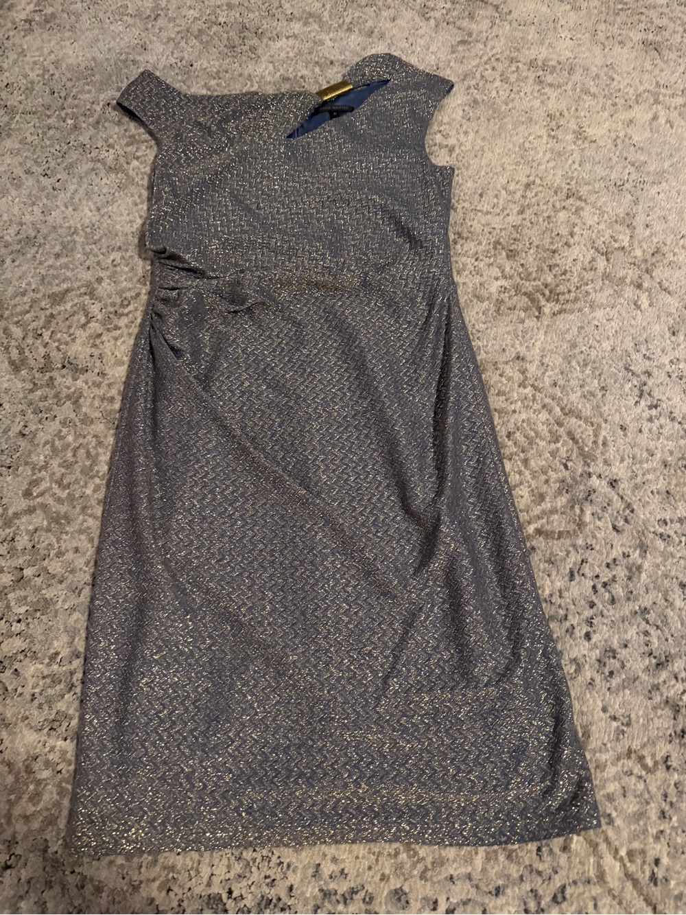 David Meister Metallic Gray Sheath Dress